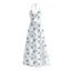 Vacation Halter Dress Porcelain Style Ditsy Floral Print Twisted Cut Out Bowknot Slit Dress - Blanc XXL | US 14
