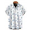 Men's Vacation Shirt Porcelain Style Ditsy Floral Print Button Up Shirt - Blanc 5XL