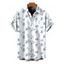 Men's Vacation Shirt Porcelain Style Ditsy Floral Print Button Up Shirt - Blanc 5XL