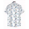 Men's Vacation Shirt Porcelain Style Ditsy Floral Print Button Up Shirt - Blanc 5XL