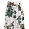 Vacation Couple Outfit Textured Tank Top Tropical Plant Print Belt Pants and Shirt Shorts Set - Blanc S | US 4