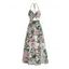 Hawaii Vacation Halter Dress Hibiscus Floral Palm Leaf Print Twisted Cut Out Slit Dress - Rose clair XXL | US 14