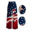 American Flag Elements Star Striped Pattern Independence Day Pants Pocket Wide Leg Belt Patriotic Pants - multicolor XXXXXL | US 20