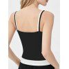 Colorblock Tank Top Padded Dual Strap Cropped Tank Top - Noir L | US 8-10