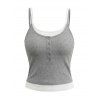 Colorblock Tank Top Padded Dual Strap Cropped Tank Top - Gris Clair M | US 6
