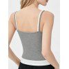 Colorblock Tank Top Padded Dual Strap Cropped Tank Top - Gris Clair M | US 6