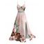 Hawaii Vacation Dress Leopard Watercolor Floral Print Lace Hollow Out Slit Dress - Rose XXXXXL | US 20