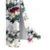 Hawaii Vacation Dress Retro Sketch Style Tropical Blossom Leaf Pattern Lace Hollow Out Slit Dress - Blanc XXXXXL | US 20
