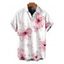 Men's Vacation Shirt Watercolor Hibiscus Floral Pattern Button Up Shirt - Blanc 5XL