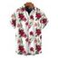 Men's Hawaii Vacation Shirt Tropical Hibiscus Floral Leaf Print Button Up Shirt - Blanc 5XL