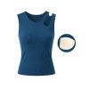 Solid Color Tank Top Cut Out Padded Cropped Tank Top - PEACOCK BLUE XL | US 12