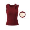 Solid Color Tank Top Cut Out Padded Cropped Tank Top - RED WINE XL | US 12