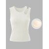 Solid Color Tank Top Cut Out Padded Cropped Tank Top - Blanc L | US 8-10