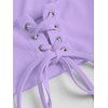 Ensemble robe-débardeur sans manches à imprimé floral et top court uni à manches courtes lacées - violet lavande S | US 4