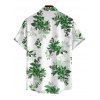 Men's Vacation Shirt Fresh Forest Floral Bouquet Pattern Button Up Shirt - Émeraude XXXXXL | US 20