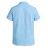 Men's Casual Shirt Textured Knitted Solid Color Button Up Shirt - Bleu clair 2XL