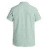 Men's Casual Shirt Textured Knitted Solid Color Button Up Shirt - Vert clair M