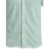 Men's Casual Shirt Textured Knitted Solid Color Button Up Shirt - Vert clair M