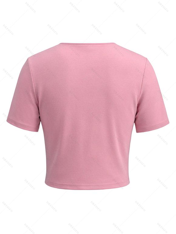 Solid Color Knit Cardigan Open Front Copped Top - Rose XXL | US 14