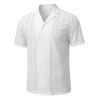 Men's Casual Shirt Solid Color Geometric Hollow Out Turn Down Collar Shirt - Blanc 2XL