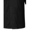 Men's Casual Shirt Solid Color Geometric Hollow Out Turn Down Collar Shirt - Noir 3XL