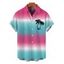 Men's Beach Vacation Shirt Ombre Coconut Tree Print Button Up Shirt - multicolor 5XL