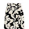Hawaii Vacation Pants Tribal Hibiscus Floral Print Pocket Wide Leg Belt Pants - Noir XXXXXL | US 20