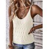 Solid Color Knitted Tank Top Geometric Textured Casual Tank Top - Beige XL | US 10