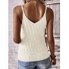 Solid Color Knitted Tank Top Geometric Textured Casual Tank Top - Beige XL | US 10