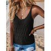 Solid Color Knitted Tank Top Geometric Textured Casual Tank Top - Noir XL | US 10