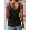 Solid Color Knitted Tank Top Geometric Textured Casual Tank Top - Noir XL | US 10
