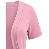 Solid Color Knit Cardigan Open Front Copped Top - Rose XXL | US 14