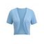 Solid Color Knit Cardigan Open Front Copped Top - Bleu clair XXL | US 14