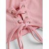 Ensemble vacances : robe mini à bretelles spaghetti imprimée florale et top court uni en dentelle - Rose clair XL | US 12