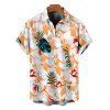 Hawaii Vacation Couple Outfit Geometric Tropical Floral Leaf Pattern Lace Hollow Out Slit Dress and Shirt Set - Blanc S | US 4