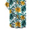 Hawaii Vacation Couple Outfit Lily Floral Tropical Palm Leaf Pattern Lace Hollow Out Slit Dress and Shirt Set - PLANT GREEN S | US 4