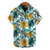 Hawaii Vacation Couple Outfit Lily Floral Tropical Palm Leaf Pattern Lace Hollow Out Slit Dress and Shirt Set - PLANT GREEN S | US 4