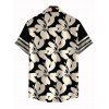 Hawaii Vacation Couple Outfit Plumeria Floral Tribal Print Twisted Cut Out Bowknot Slit Halter Dress and Shirt Set - Noir S | US 4