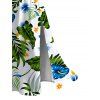Hawaii Vacation Couple Outfit Tropical Plumeria Floral Palm Leaf Anthurium Print Lace Hollow Out Slit Dress and Shirt Set - Blanc S | US 4