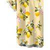 Men's Fresh Style Vacation Shirt Lemon Plumeria Floral Pattern Roll Up Sleeve Shirt - Jaune clair 5XL