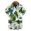 Men's Hawaii Vacation Shirt Tropical Plumeria Floral Palm Leaf Anthurium Print Button Up Shirt - Blanc 5XL