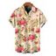 Men's French Country Style Shirt Vintage Newspaper Rose Print Button Up Shirt - Abricot 5XL