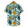 Men's Hawaii Vacation Shirt Lily Floral Tropical Palm Leaf Pattern Button Up Shirt - PLANT GREEN 5XL