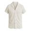 Men's Casual Shirt Textured Knitted Solid Color Button Up Shirt - Abricot S