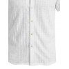 Men's Casual Shirt Textured Knitted Solid Color Button Up Shirt - Blanc L