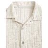 Chemise décontractée pour homme, en maille texturée, couleur unie, à boutons - Abricot XL