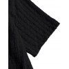 Chemise décontractée pour homme, en maille texturée, couleur unie, à boutons - Noir XL