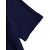 Chemise décontractée pour homme, en maille texturée, couleur unie, à boutons - Bleu profond L