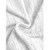 Men's Casual Shirt Textured Knitted Solid Color Button Up Shirt - Blanc L