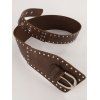 Vintage Punk Style Wide Belt Rivet Curved Metal Plate Belt - Brun 